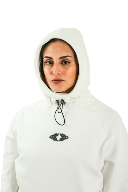 SCARF HOODIE "GS777"- off white