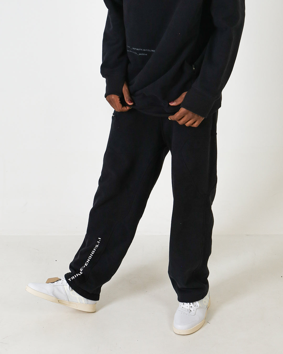 GEO PANTS HOODIE BLACK