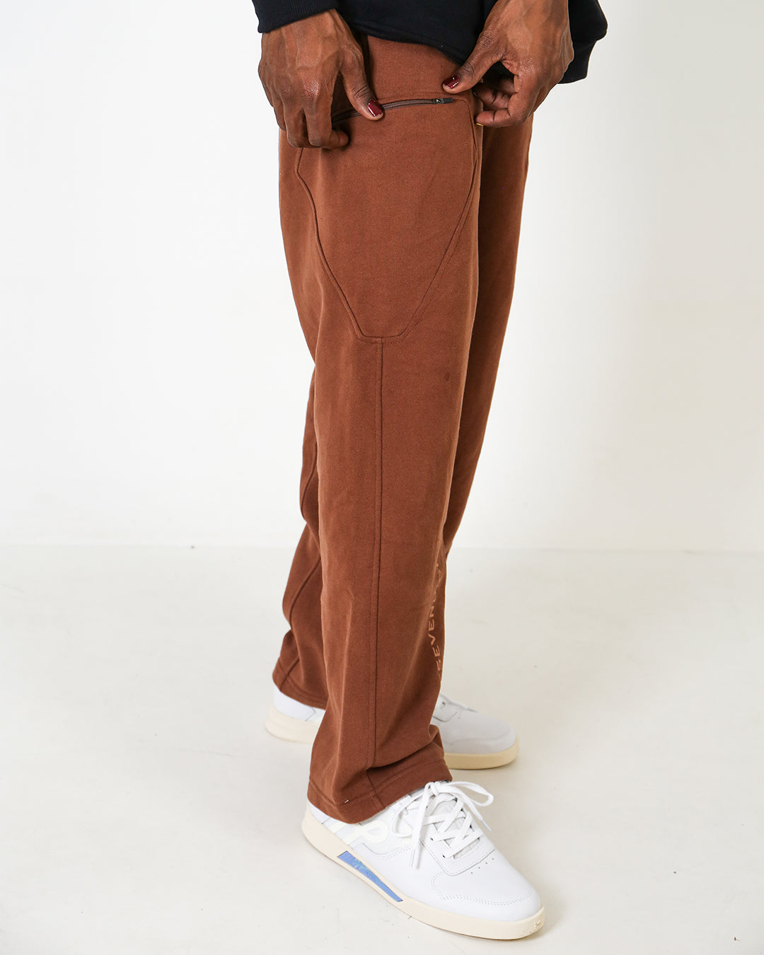 GEO PANTS HOODIE BROWN