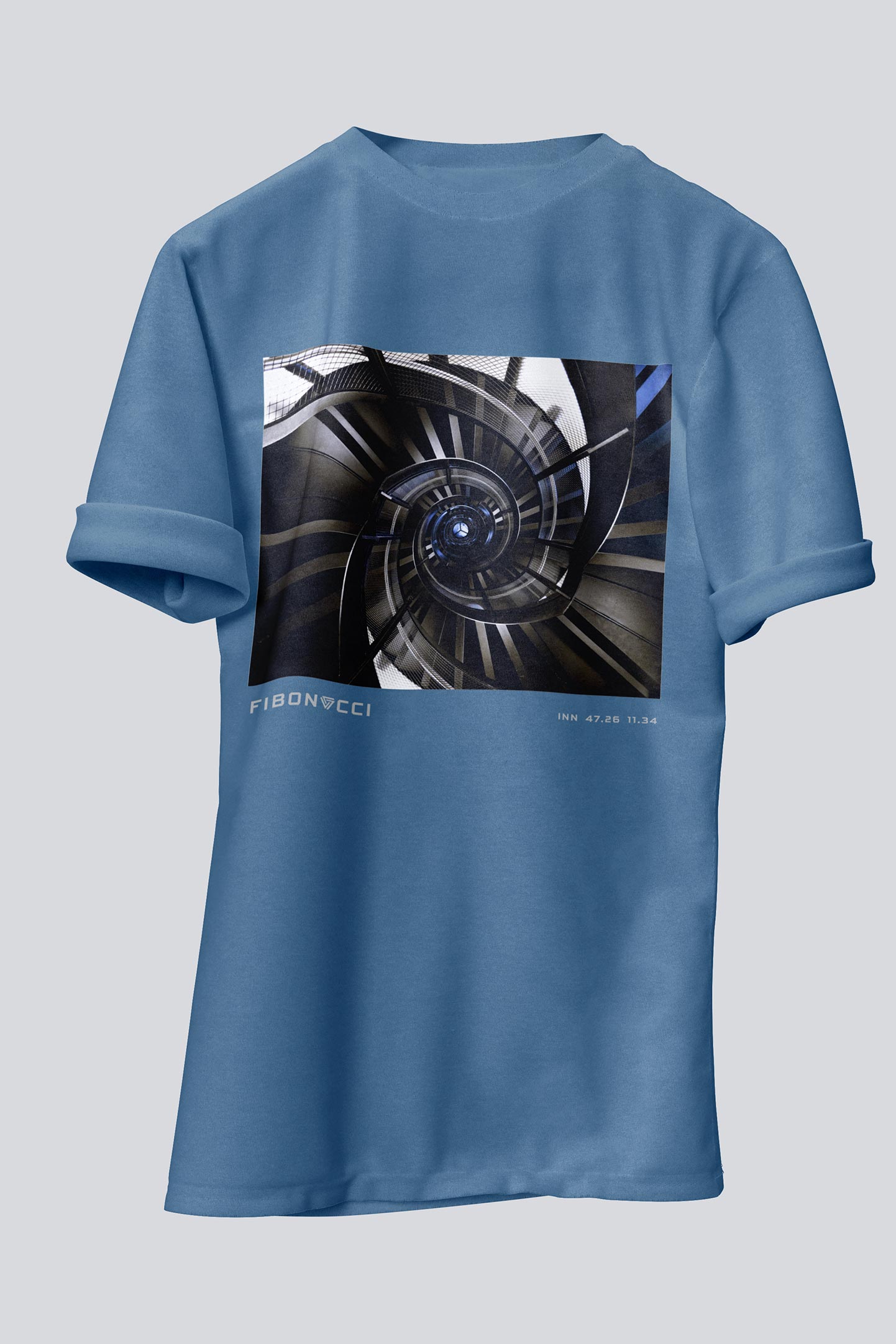 Camiseta "FIBONACCI" azul claro